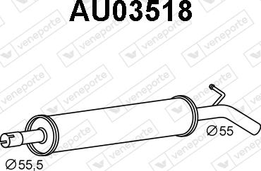 Veneporte AU03518 - Середній глушник вихлопних газів autozip.com.ua