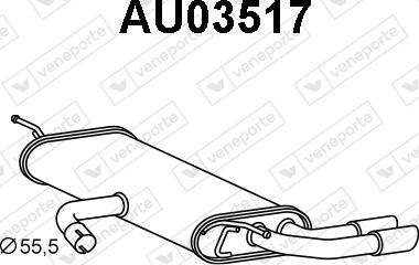 Veneporte AU03517 - Глушник вихлопних газів кінцевий autozip.com.ua