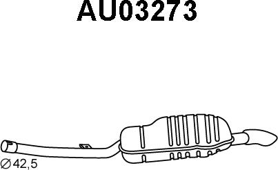 Veneporte AU03273 - Глушник вихлопних газів кінцевий autozip.com.ua