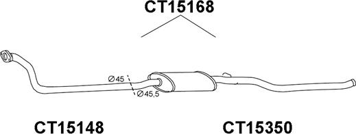 Veneporte CT15168 - Середній глушник вихлопних газів autozip.com.ua