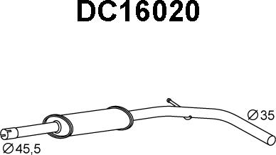 Veneporte DC16020 - Середній глушник вихлопних газів autozip.com.ua