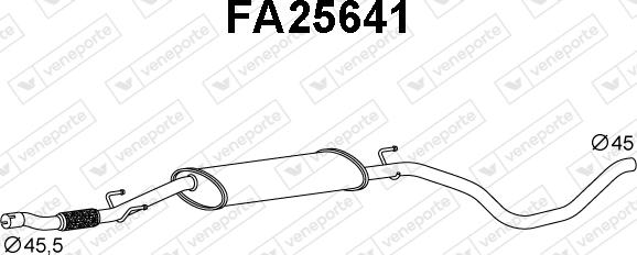 Veneporte FA25641 - Середній глушник вихлопних газів autozip.com.ua