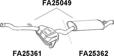 Veneporte FA25361 - Середній глушник вихлопних газів autozip.com.ua