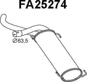 Veneporte FA25274 - Глушник вихлопних газів кінцевий autozip.com.ua