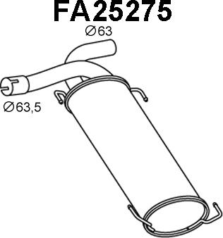 Veneporte FA25275 - Глушник вихлопних газів кінцевий autozip.com.ua