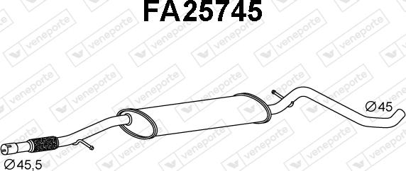 Veneporte FA25745 - Середній глушник вихлопних газів autozip.com.ua