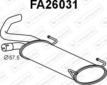 Veneporte FA26031 - Глушник вихлопних газів кінцевий autozip.com.ua