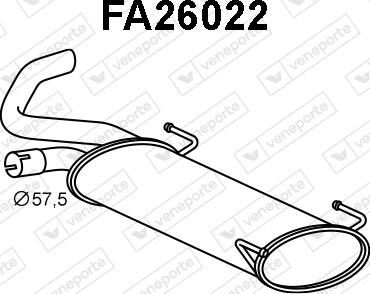 Veneporte FA26022 - Глушник вихлопних газів кінцевий autozip.com.ua