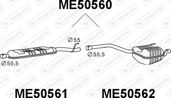 Veneporte ME50560 - Глушник вихлопних газів кінцевий autozip.com.ua