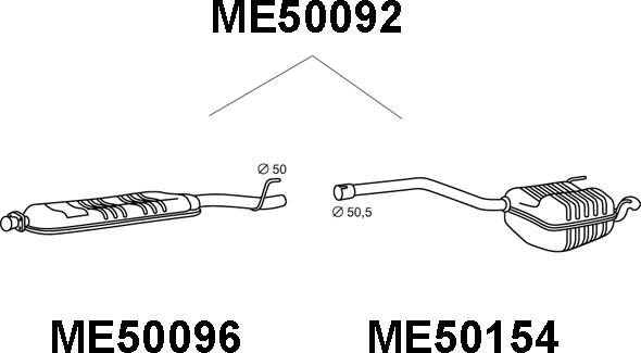 Veneporte ME50092 - Глушник вихлопних газів кінцевий autozip.com.ua