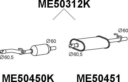 Veneporte ME50312K - Каталізатор autozip.com.ua