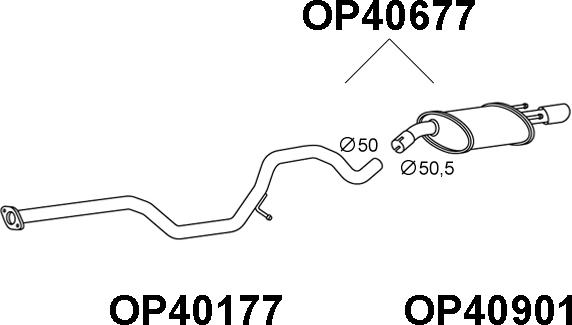 Veneporte OP40677 - Глушник вихлопних газів кінцевий autozip.com.ua