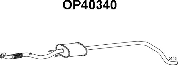 Veneporte OP40340 - Труба вихлопного газу autozip.com.ua