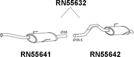 Veneporte RN55632 - Глушник вихлопних газів кінцевий autozip.com.ua