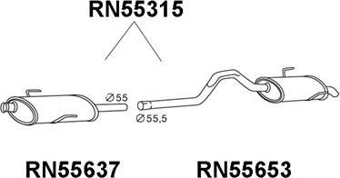 Veneporte RN55315 - Глушник вихлопних газів кінцевий autozip.com.ua