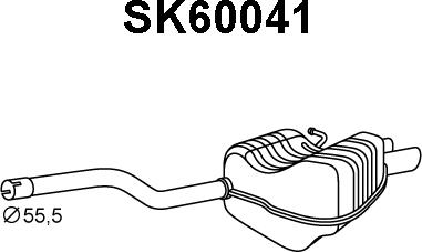 Veneporte SK60041 - Глушник вихлопних газів кінцевий autozip.com.ua