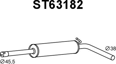 Veneporte ST63182 - Середній глушник вихлопних газів autozip.com.ua