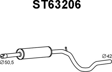 Veneporte ST63206 - Середній глушник вихлопних газів autozip.com.ua