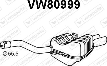 Veneporte VW80999 - Глушник вихлопних газів кінцевий autozip.com.ua