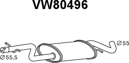 Veneporte VW80496 - Середній глушник вихлопних газів autozip.com.ua
