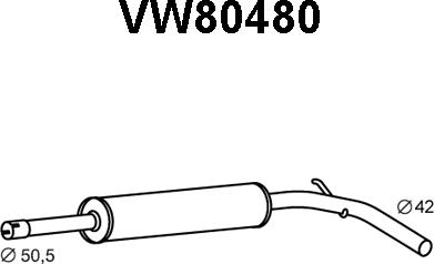 Veneporte VW80480 - Середній глушник вихлопних газів autozip.com.ua