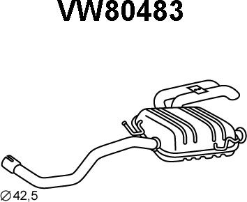 Veneporte VW80483 - Глушник вихлопних газів кінцевий autozip.com.ua