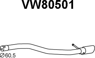 Veneporte VW80501 - Труба вихлопного газу autozip.com.ua