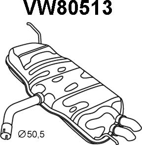 Veneporte VW80513 - Глушник вихлопних газів кінцевий autozip.com.ua