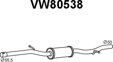 Veneporte VW80538 - Середній глушник вихлопних газів autozip.com.ua