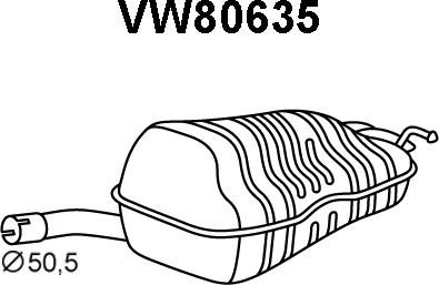 Veneporte VW80635 - Глушник вихлопних газів кінцевий autozip.com.ua