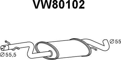 Veneporte VW80102 - Предглушітель вихлопних газів autozip.com.ua