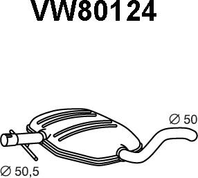 Veneporte VW80124 - Середній глушник вихлопних газів autozip.com.ua