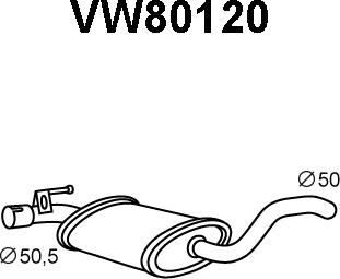 Veneporte VW80120 - Середній глушник вихлопних газів autozip.com.ua