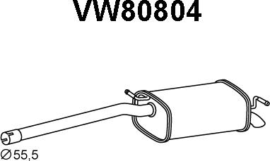 Veneporte VW80804 - Глушник вихлопних газів кінцевий autozip.com.ua