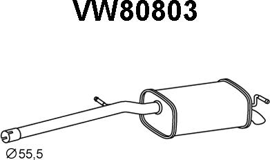 Veneporte VW80803 - Глушник вихлопних газів кінцевий autozip.com.ua