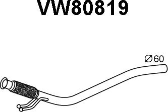 Veneporte VW80819 - Труба вихлопного газу autozip.com.ua