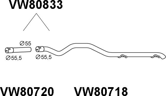 Veneporte VW80833 - Труба вихлопного газу autozip.com.ua