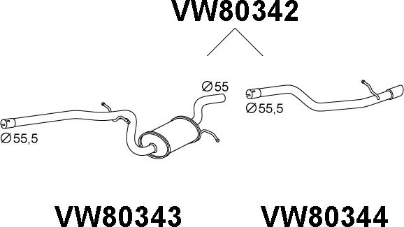 Veneporte VW80342 - Глушник вихлопних газів кінцевий autozip.com.ua