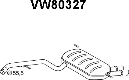 Veneporte VW80327 - Глушник вихлопних газів кінцевий autozip.com.ua