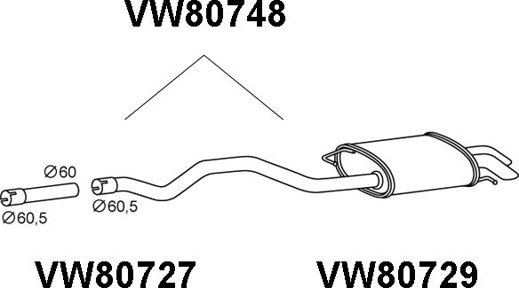 Veneporte VW80748 - Глушник вихлопних газів кінцевий autozip.com.ua