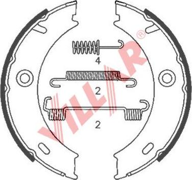 Villar 629.0875 - Комплект гальм, ручник, парковка autozip.com.ua