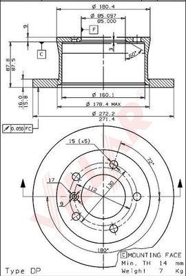 Villar 628.0421 - Гальмівний диск autozip.com.ua