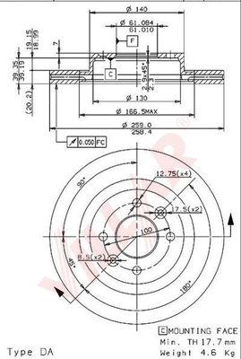 Villar 628.0545 - Гальмівний диск autozip.com.ua