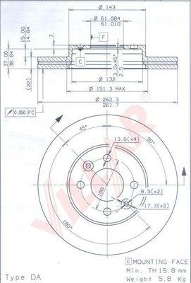 Villar 628.0556 - Гальмівний диск autozip.com.ua