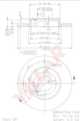 Villar 628.0152 - Гальмівний диск autozip.com.ua