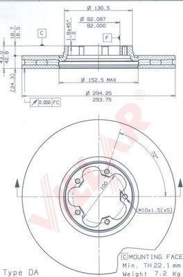 Villar 628.0300 - Гальмівний диск autozip.com.ua