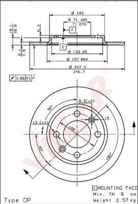 Villar 628.0273 - Гальмівний диск autozip.com.ua