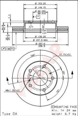 Villar 628.0739 - Гальмівний диск autozip.com.ua