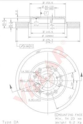 Villar 628.1958 - Гальмівний диск autozip.com.ua