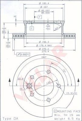 Villar 628.1919 - Гальмівний диск autozip.com.ua